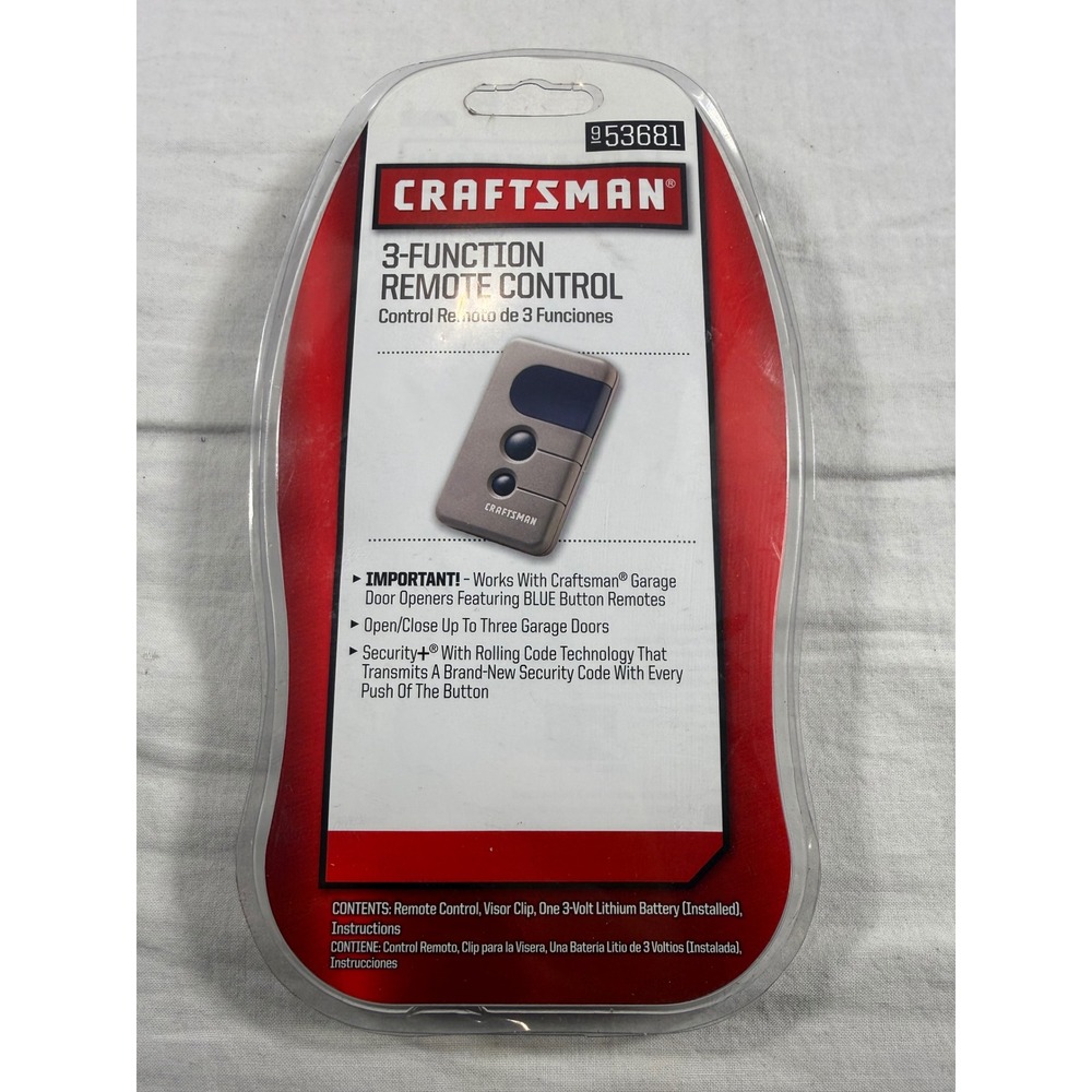 Craftsman Remote Control Garage Door Opener Gray NEW 953681 3-Function Security+